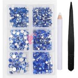 Strasuri din Cristale 1200 bucati SC312DD Blue Sea de 2-5mm + Accesorii Cadou